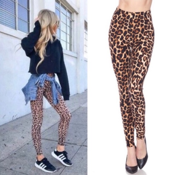 Buttery soft leopard print leggings - Picture 1 of 2